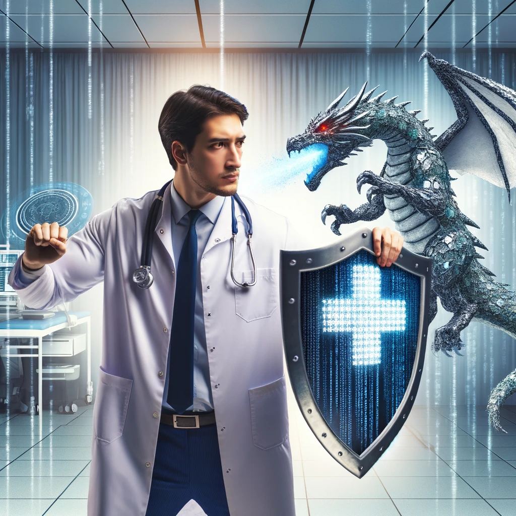 ein Arzt bekämpft einen cyberangriff